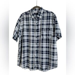 Men's Nat Nast luxury originals plaid button down shirt size L
